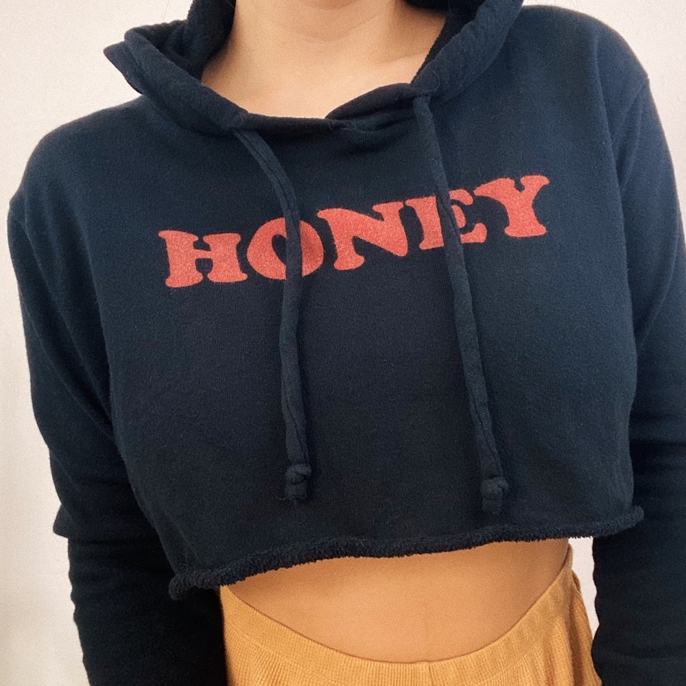 HONEY Crop Top Hoodie Size Small